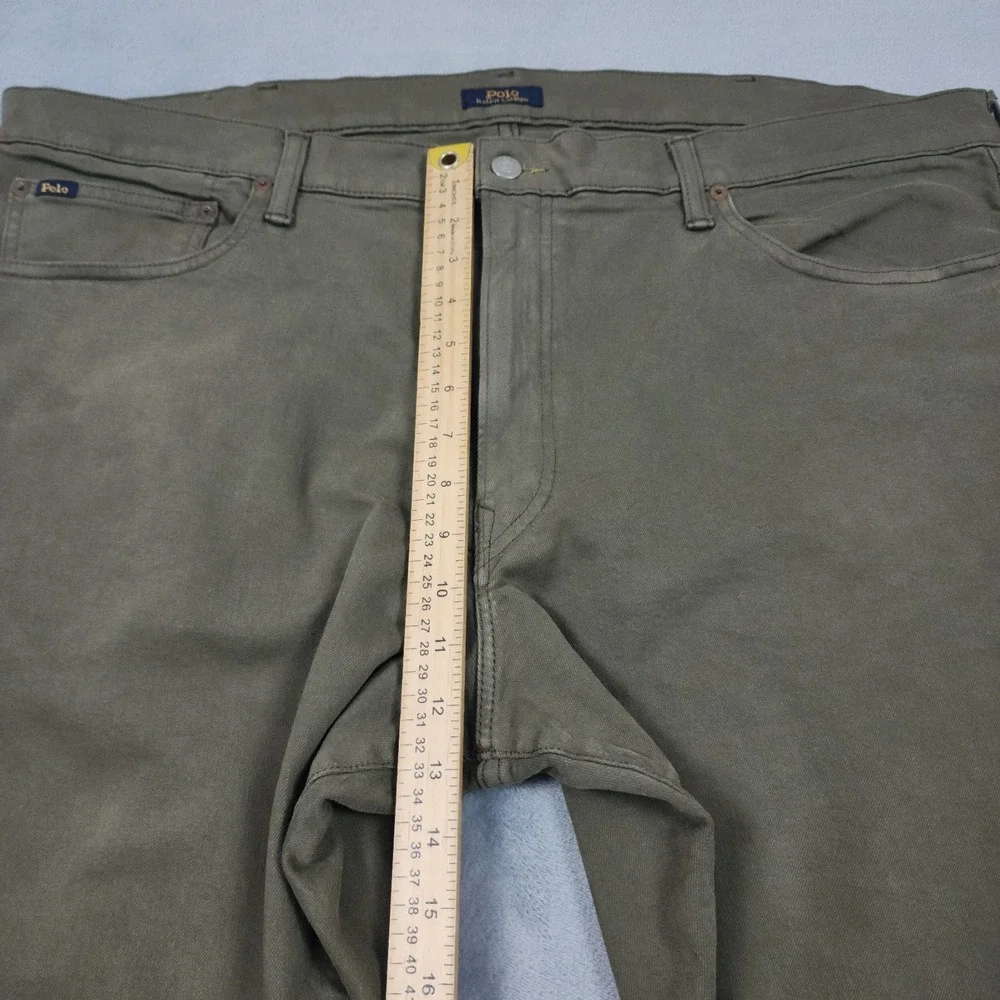 Polo Ralph Lauren Sullivan Jeans Mens 42x30 Olive Green Slim Stretch Preppy